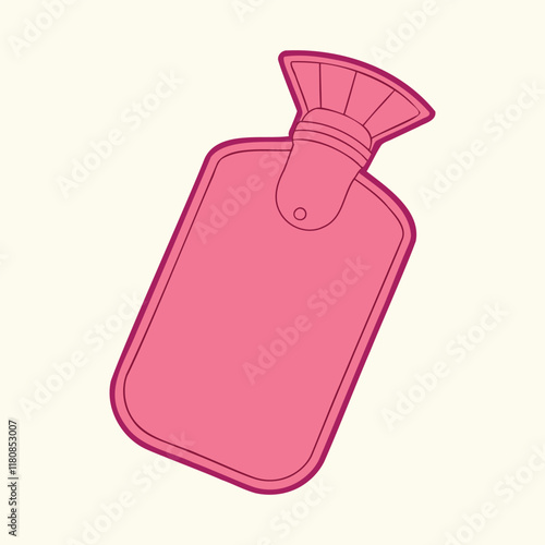 silhouette and vector illustration of a classic hot water bottle