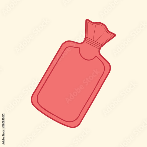 silhouette and vector illustration of a classic hot water bottle