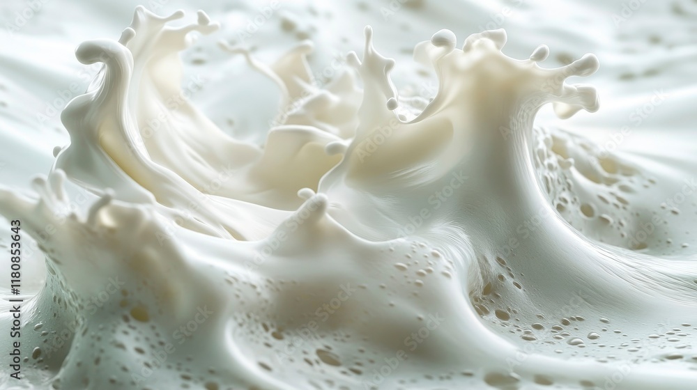 Dynamic Milk Splash Creamy Texture and Abstract Design Dynamic Milk Splash Creamy Texture and Abstract Design