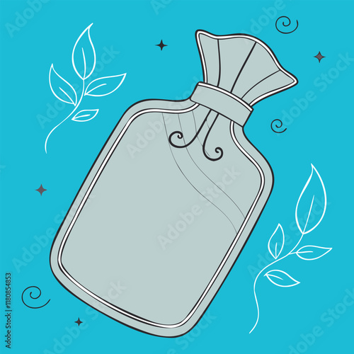 silhouette and vector illustration of a classic hot water bottle