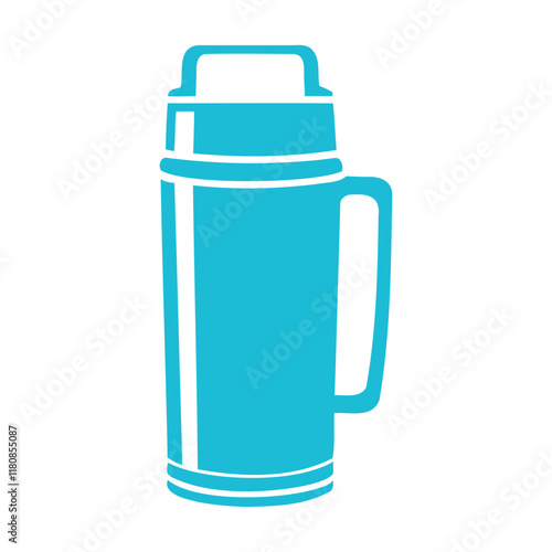 thermal insulated mug silhouette vector design for coffee and tea themes