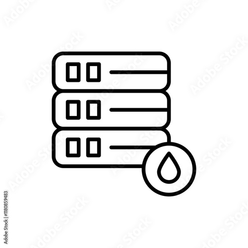 Data leak outline icons, minimalist vector illustration ,simple transparent graphic element .Isolated on white background