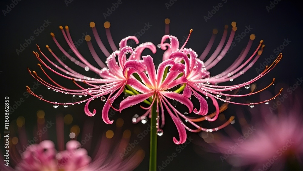 Red spider lily flower after rain Red spider lily flower after rain