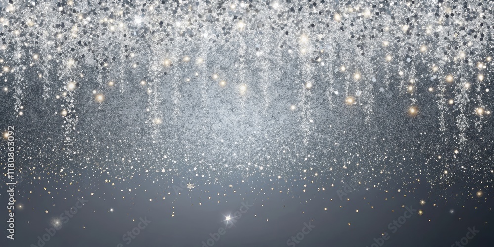 Obraz premium A Sparkling Silver and Gold Festive Background for Design Projects