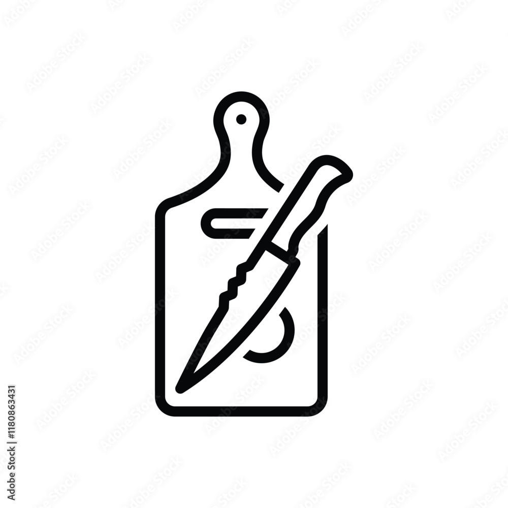 Black line icon for cutting board Black line icon for cutting board