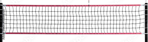 Tennis net, isolated on white background, used for recreational and professional games.