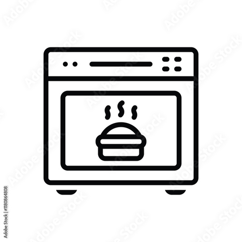 Black line icon for oven