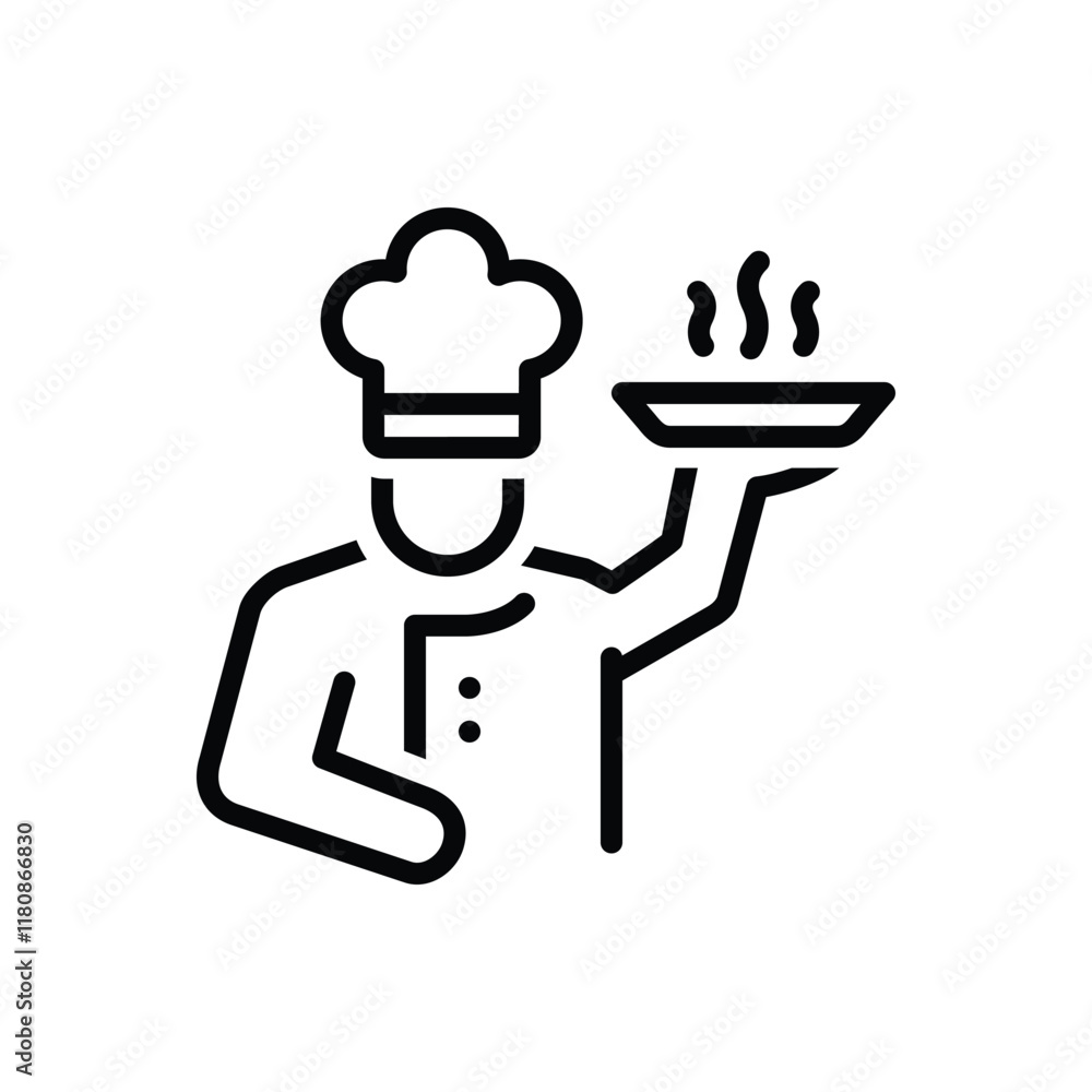 Black line icon for chef Black line icon for chef