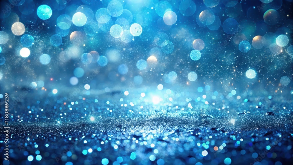 Abstract Sparkling Blue Glitter Background with Bokeh Lights Abstract Sparkling Blue Glitter Background with Bokeh Lights