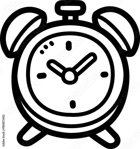 Alarm clock doodle vector icon and illustration