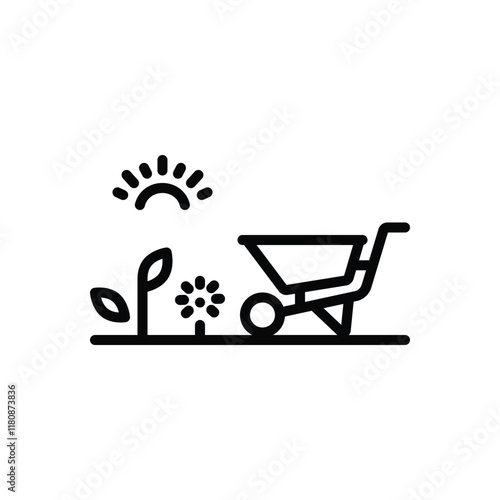 Black line icon for gardening