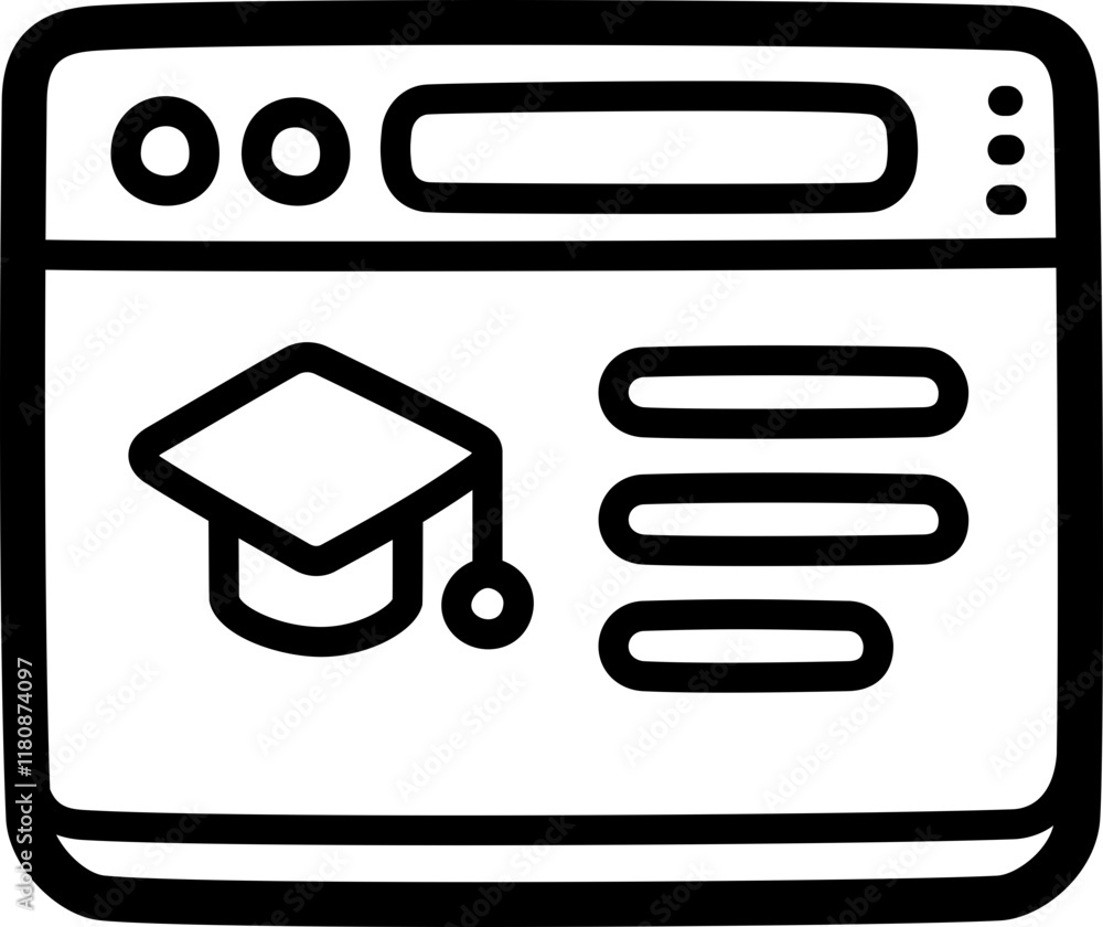 Education website doodle vector icon and illustration Education website doodle vector icon and illustration