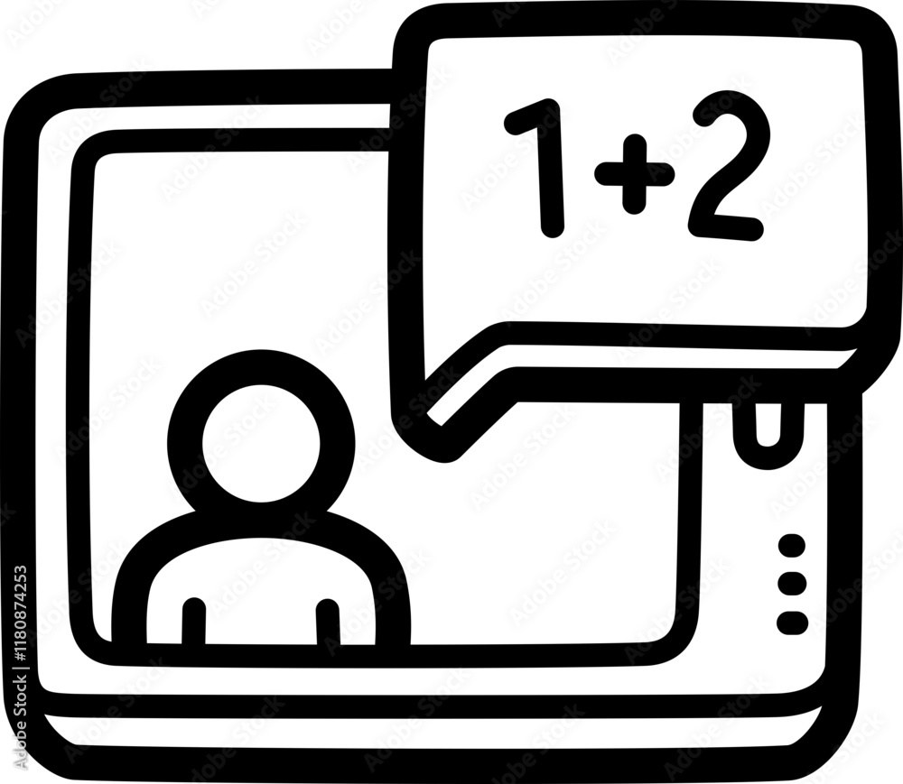 Tablet doodle vector icon and illustration