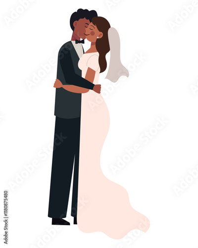 wedding couple kissing
