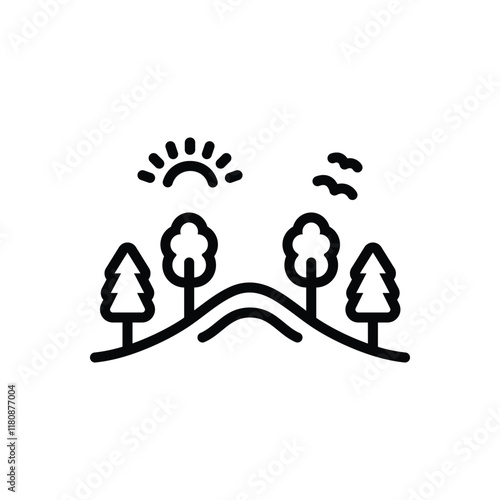 Black line icon for forest