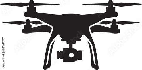 Drone silhouette vector illustration on white background