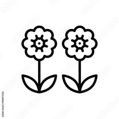 Black line icon for flower
