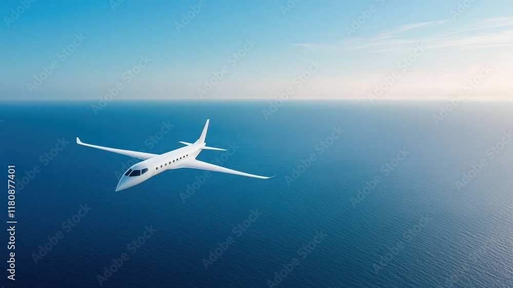 Sleek and opulent white private jet soars gracefully over tranquil skies, embodying luxury and freedom. Sleek and opulent white private jet soars gracefully over tranquil skies, embodying luxury and freedom.