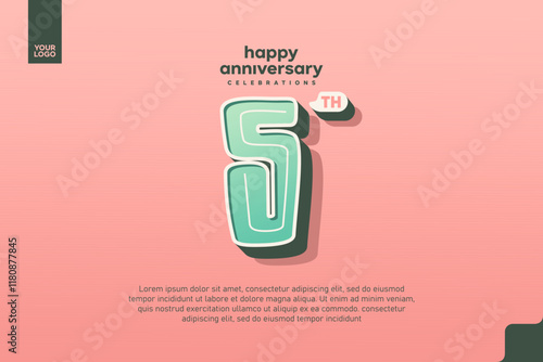 Number 5 logo icon design, 5th birthday logo number, anniversary 5