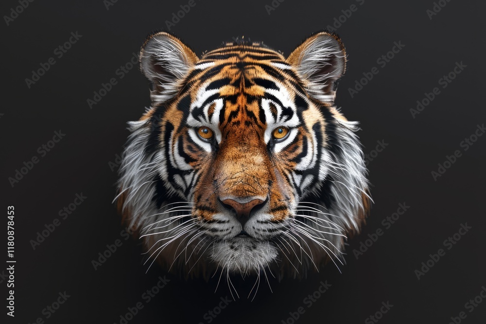 Fototapeta premium Tiger face on black background