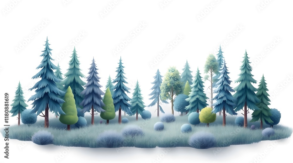 Obraz premium christmas tree with snow against white background