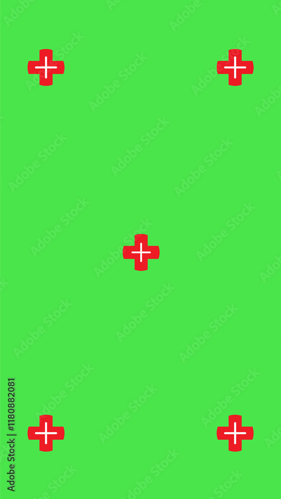 Fototapeta premium Green screen background, VFX motion tracking markers. Art design green screen backdrop template. Abstract concept video footage replacement tracking markers element. 