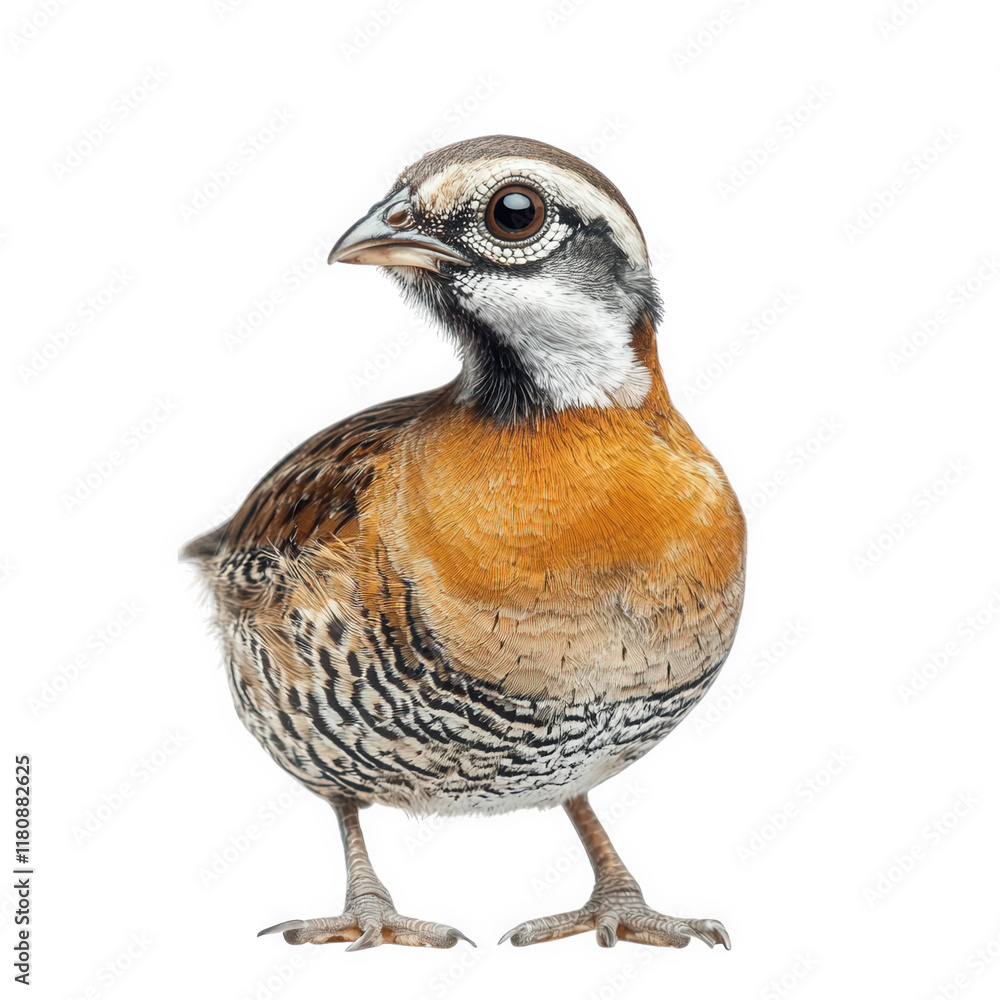 Fototapeta premium detailed illustration of a bird. showcasing its vibrant plumage and distinctive markings the bird stands prominently against a white background. emphasizing its features for educational or artistic pu
