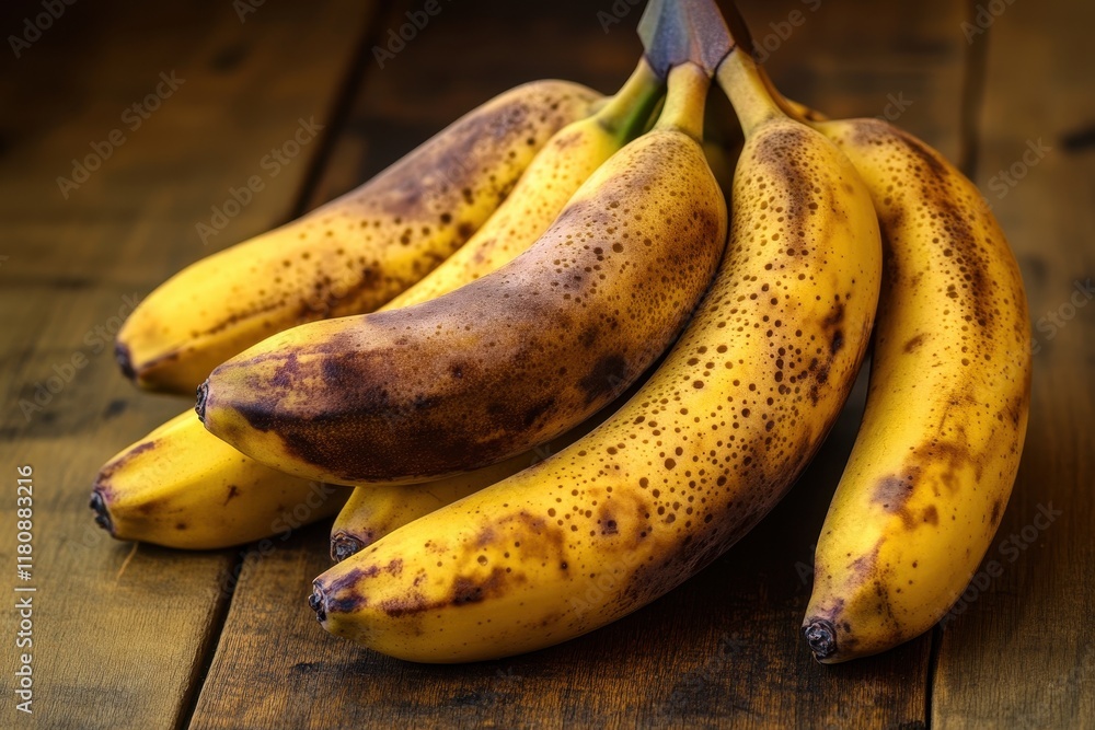 Ripe overripe bananas wood table background food photography Ripe overripe bananas wood table background food photography