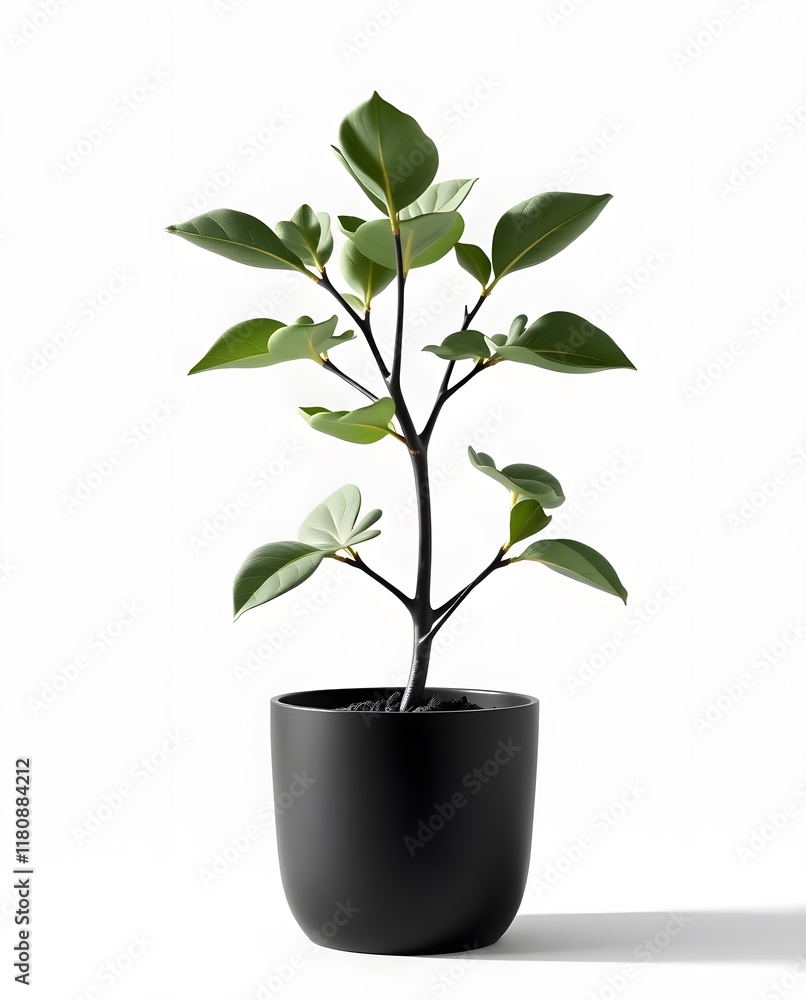 plant in a pot against white background plant in a pot against white background