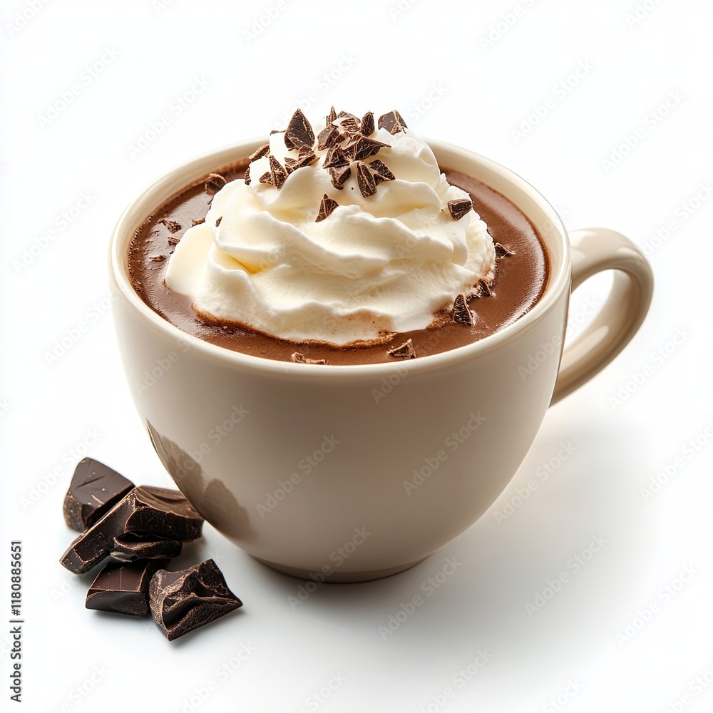 A Cup of Rich Hot Chocolate With Whipped Cream Topping A Cup of Rich Hot Chocolate With Whipped Cream Topping