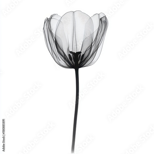 Wallpaper Mural Transparent tulip flower in a minimalist x-ray style. Torontodigital.ca