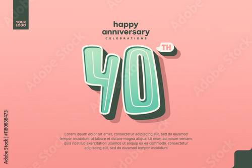 Number 40 logo icon design, 40th birthday logo number, anniversary 40