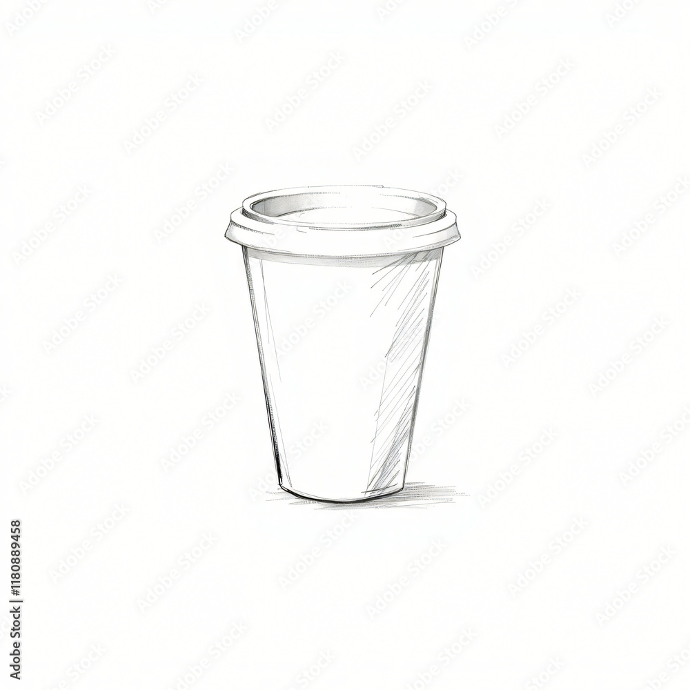 Take Away Coffee Cup Illustration. Icon. Logo. Negative space. Copy Space Take Away Coffee Cup Illustration. Icon. Logo. Negative space. Copy Space