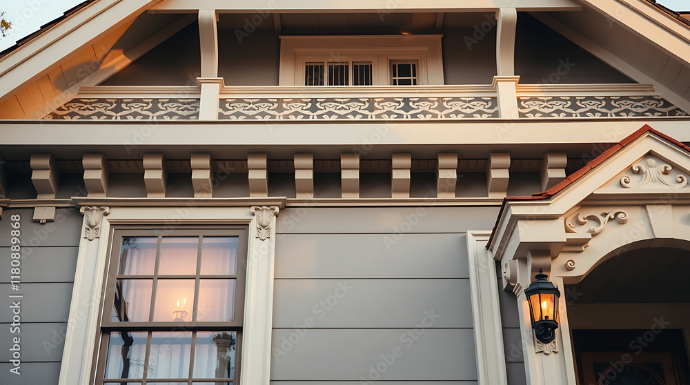 Fototapeta premium Facade Detail of a Victorian-Style House