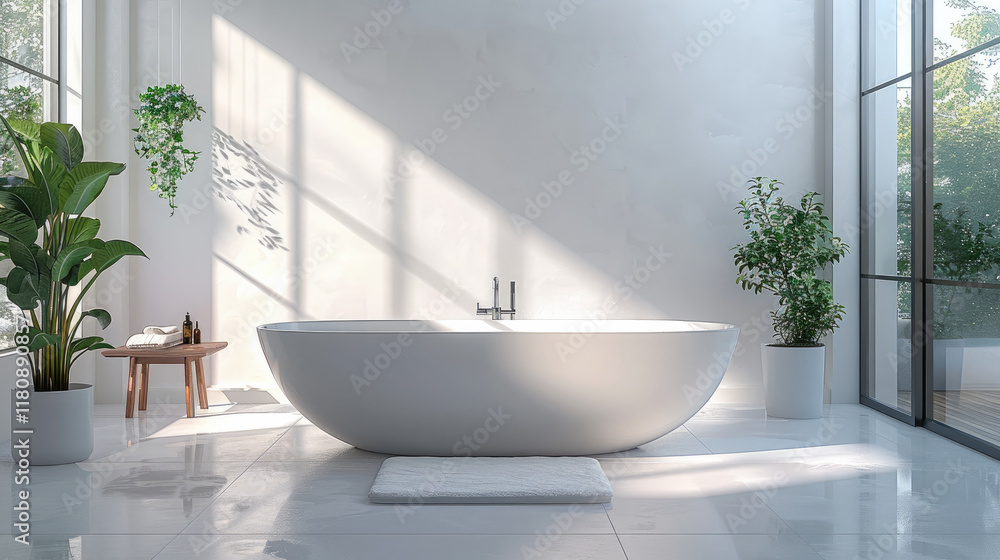 Bathroom, minimalist and elegant, tidy and bright, interior design. Bathroom, minimalist and elegant, tidy and bright, interior design.