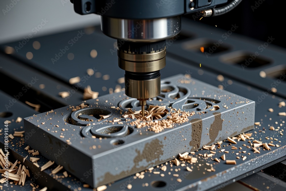 CNC Milling Machine Precision Carving Intricate Design on Metal Stock CNC Milling Machine Precision Carving Intricate Design on Metal Stock