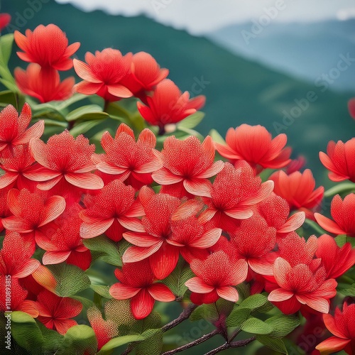 サンタンカは春に咲く花で赤い花をたくさん咲かせる