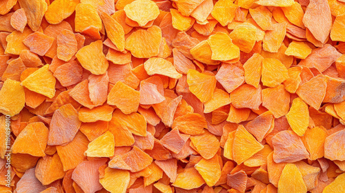 Vibrant Orange Potato Chips on a Light Background, Perfect for Snack Lovers and Culinary Inspiration, Ideal for Food Photography and Culinary Blogs photo