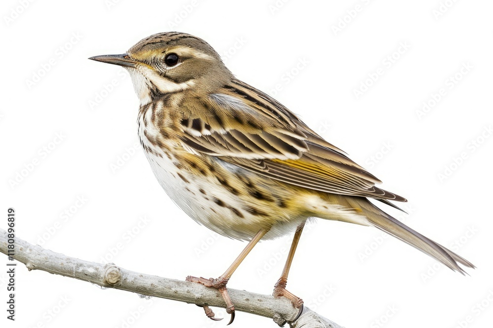 High Definition Visual of Pipit Isolated on White Background High Definition Visual of Pipit Isolated on White Background