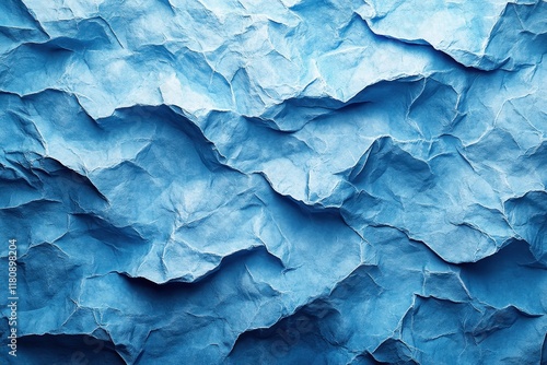 Wallpaper Mural Crumpled blue paper texture with organic patterns and waves in a calming shade of blue Torontodigital.ca