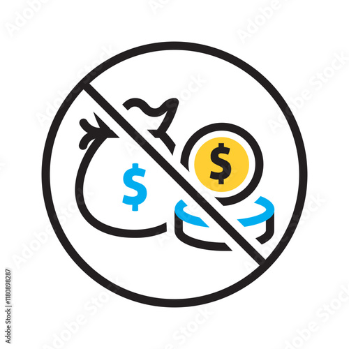 Vector multi color icon for Unpaid wages