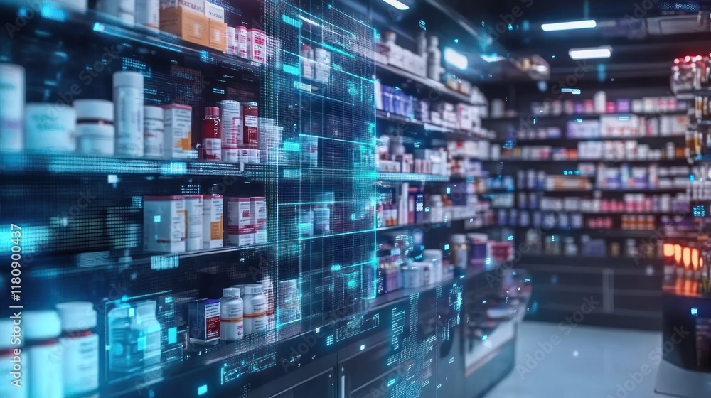 Pharmacy shelves digital inventory management system Pharmacy shelves digital inventory management system
