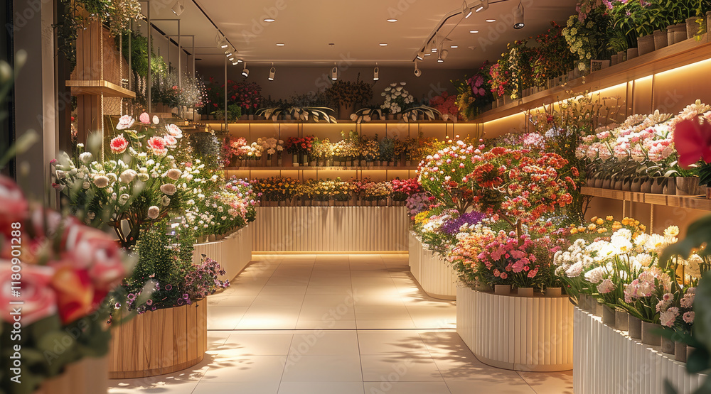 Fototapeta premium Flower shop, modern style.