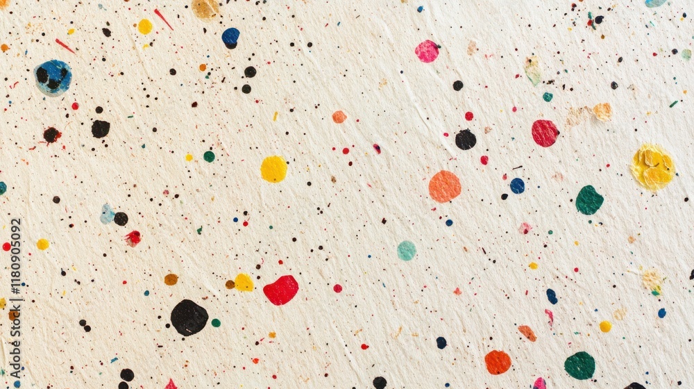 A textured surface with colorful paint splatters on a light background. A textured surface with colorful paint splatters on a light background.
