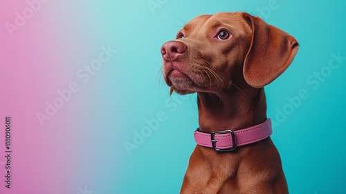 Wallpaper Mural Dog portrait against colorful background studio setting pet photography vibrant environment Torontodigital.ca