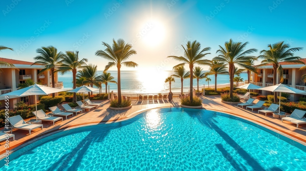 Tropical Resort Poolside Paradise Ocean View Tropical Resort Poolside Paradise Ocean View