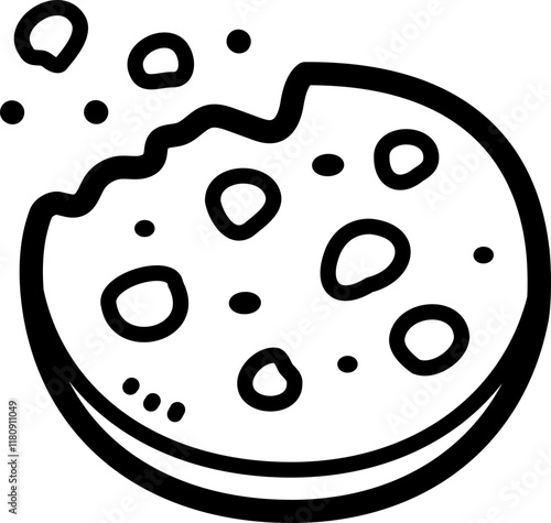 Cookie doodle vector icon and illustration