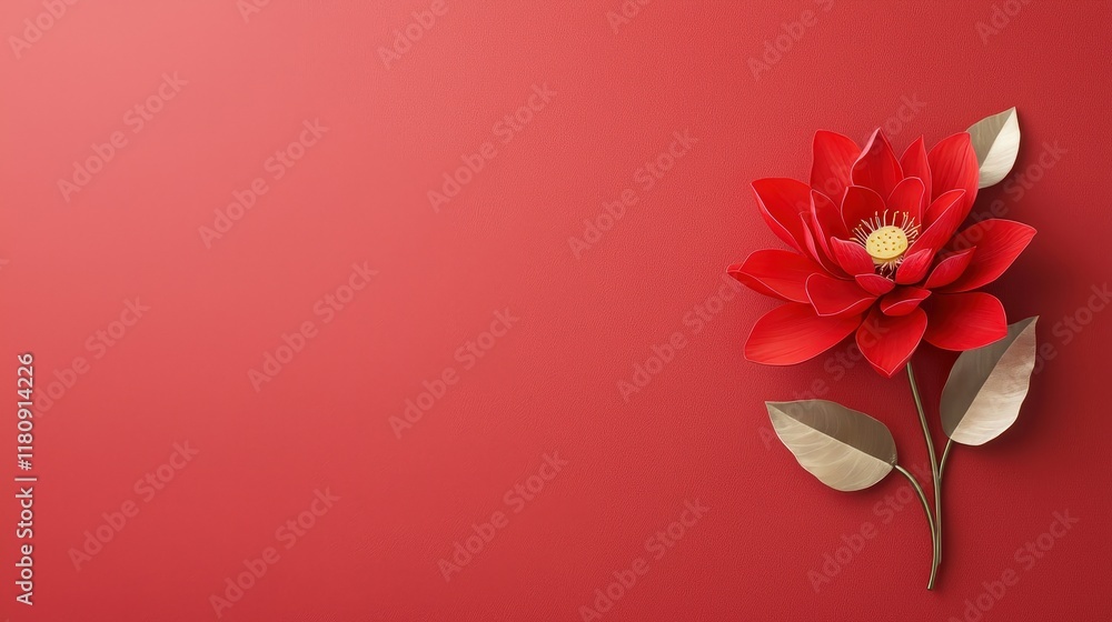 A red flower is on a red background A red flower is on a red background