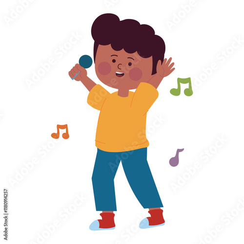 happy boy dancing