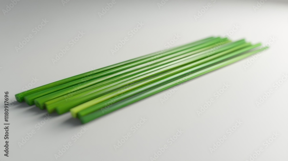 Green Food Sticks on White Background Green Food Sticks on White Background